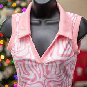 💖 Pink Retro-Chic Crop Top from SHEIN - Size Small 💖